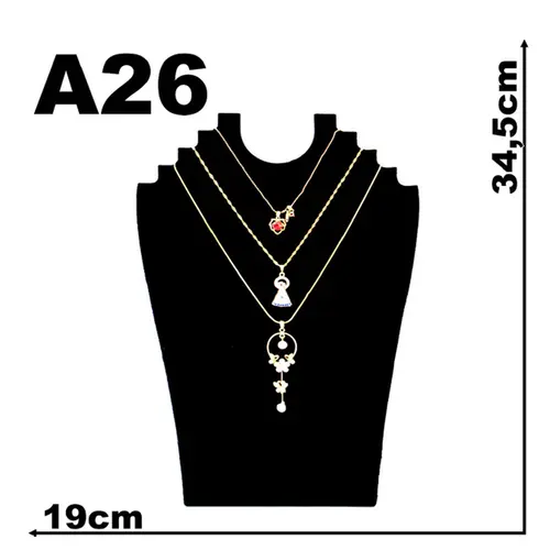 Expositor De Veludo Para Colar A26 Angelical Médio Cód.1325