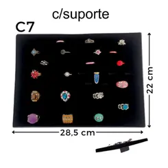 Expositor De Veludo Para Anel C7 Bandeja Com Suporte (56 Anéis) Cód.1389