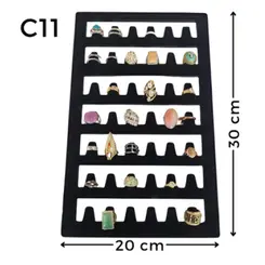 Expositor De Veludo Para Anel C11 Placa Para 42 Anéis Cód.1393