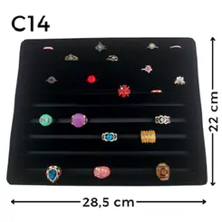 Expositor De Veludo Para Anel C14 Bandeja Anel 22x28,5 Fenda (90 Anéis) Cód.1396